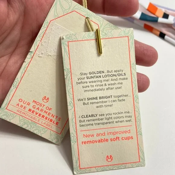 NWT MAAJI SCAPE OF LOVE BIKINI BOTTOM Lavender Floral Striped Cheeky Large L - Picture 7 of 12